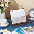 thumbnail image 4 of Desktop Photo Album Wood Tabletop Flip Calendar Style Photo Frame Stand Up Scrapbook Album Photo Frame 24 Photo Display (Suitable for 5.7 inch Photos), 4 of 5