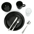 thumbnail image 1 of Mainstays Allesandra 32 piece Solid Ceramic Dinnerware Combo Set, Shiny Black, 1 of 9