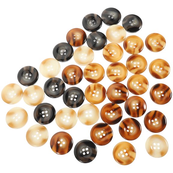 HAKIDZEL Practical Buttons Dark Beige Resin 40Pcs 1In