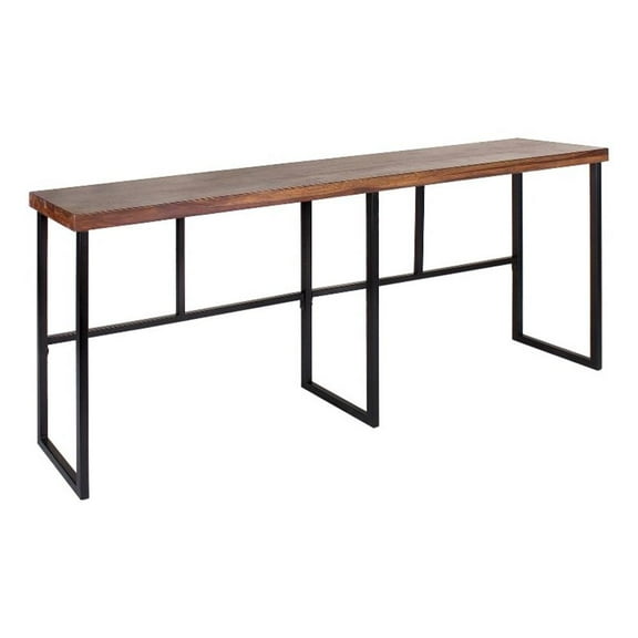 Pemberly Row 90" Transitional Wood Console Table in Brown/Black