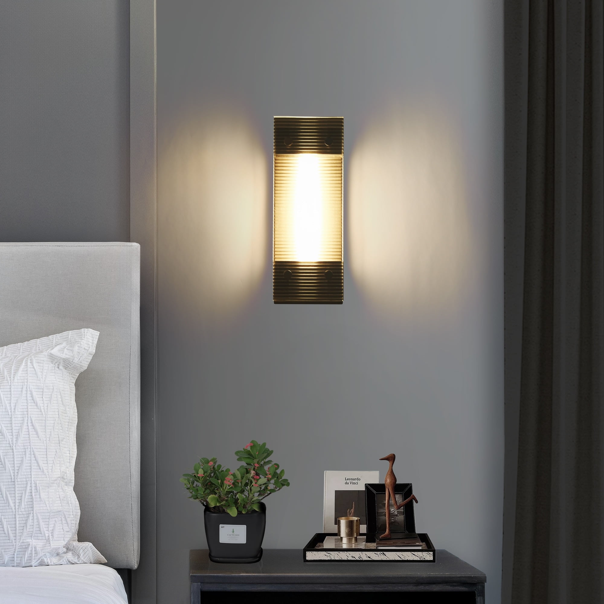 LNC Pontevedra 1-Lights 4.7" Modern Luxury Cylinder Integrated LED Wall Lights, Gunmetal Black