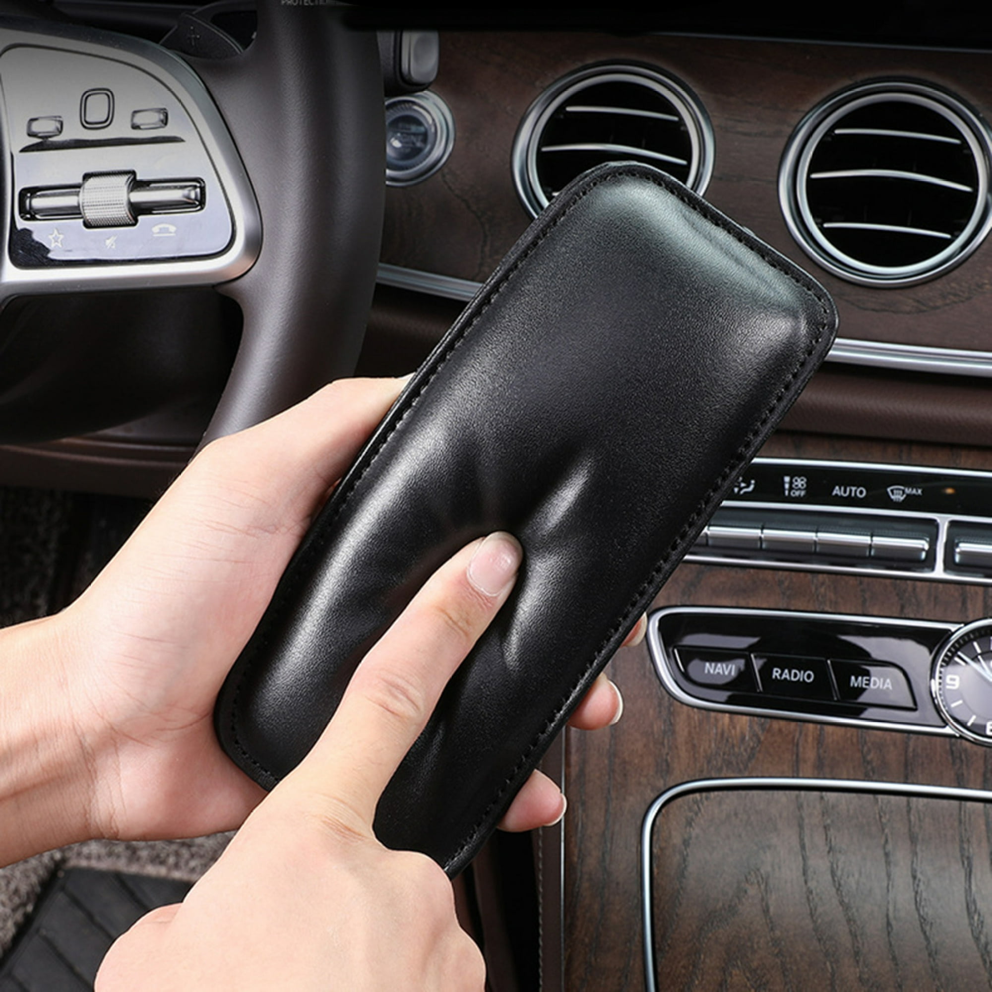 EUBUY 2 Pieces Universal Automotive Car Knee Pad Car Center Console Knee Cushion Comfort Leather Knee Support Pillow for Knee Elbow Beige Walmart