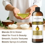 Polysorbate 80 by Velona 64 oz | Solubilizer, Food & Cosmetic Grade | All Natural for Cooking, Skin Care and Bath Bombs, Sprays, Foam Maker | Use Today - Enjoy Results