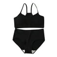 thumbnail image 2 of ATOGUTA Panties and Bra Sets for Girls Size 12-15 Seamless Cami Training Bra and Matching Panties Black, 2 of 6