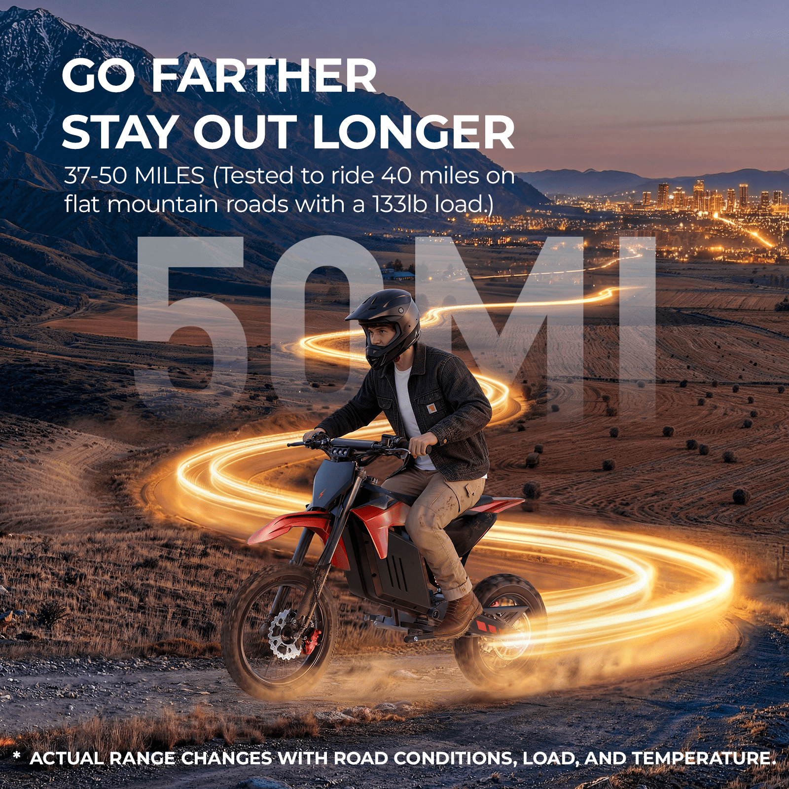 Skeri Electric-Bike for Teens Adults, 14"/12" Fat Tire 2000W (Peak 3200W) Electric-Motorcycle with 48V 21AH Battery Red Ebike 39MPH Hydraulic Brakes Mountain Off-Road Fit Age 13+