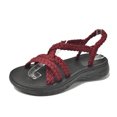 thumbnail image 1 of Ladies Braided Open Toe Beach Sandals Red Size 39shoes, 1 of 5