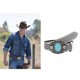 thumbnail image 2 of Western Style Man Waist Belt with Turquoise Buckle Adjustable Buckle Waist Belt Carved Floral Waistband for Coat Shirt, 2 of 4