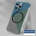 thumbnail image 1 of ELEHOLD MagSafe Compatible iPhone 14 Pro Max Case, Slim Frameless Carbon Fiber Pattern Magnetic Case for iPhone 14 Pro Max,Blue/Green/Silver, 1 of 8