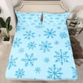 thumbnail image 2 of Feelyou Winter Snowflake Full Size Sheets, Merry Christmas Bed Sheets, Teens Boys Girls Kids Sheet Sets, Microfiber Bedroom Decor, 4pcs, 2 of 7