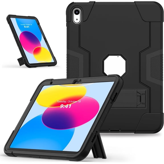 REQO Case Compatible with iPad (A16) 11th Gen 11 Inch 2025, iPad 10th Gen 10.9 inch, with 3-Layer Structure Portable Hybrid Shock-Proof Cover Case with Kickstand Cover