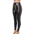 thumbnail image 1 of PEASKJP Pantalon Long en Cuir pour Femmes Jambe Large Droite, Jaune L, 1 of 5