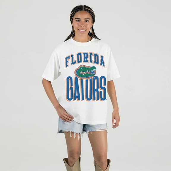 Women's Gameday Couture Cream Florida Gators Oversized Fierce Focus T-Shirt
