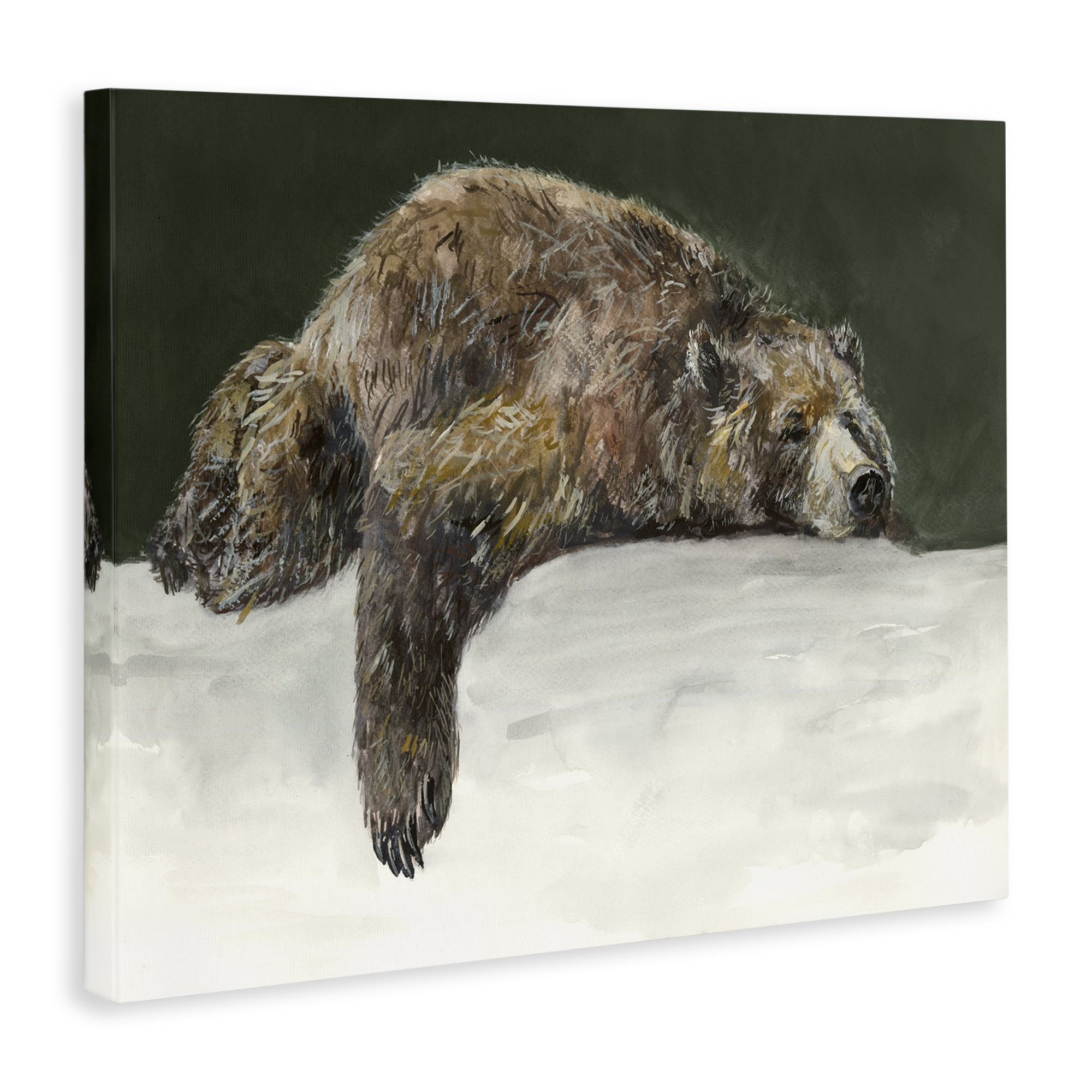 Stupell Industries Sleepy Woodland Bear Animals Painting Wrapped Canvas Art Print Wall Art, 30 x 24