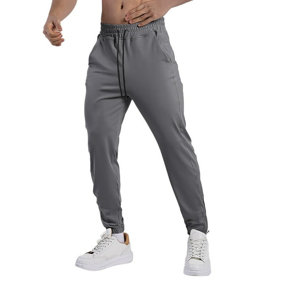 Mens Long Pants Mens Straight Leg Cargo Slacks Stretch Elastic Waist Lightweight Work Pants Loose Cargo Pocket Straight Pants Sweatpants for Men Streetwear
