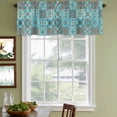 thumbnail image 3 of 2 Pack Valances for Window, Retro Middle Century Short Curtains for Kitchen Bedroom Living Room, Rustic Bohemia Style Aztec Blue Rod Pocket Small Window Treatment Valance Drapes 60 x 18 Inch, 3 of 8