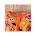thumbnail image 4 of Newborn Baby Girl Boy Halloween Jumpsuit Pajamas Pumpkin Ghost Long Sleeve Zipper Onesie Romper Fall Winter Outfits, 4 of 7