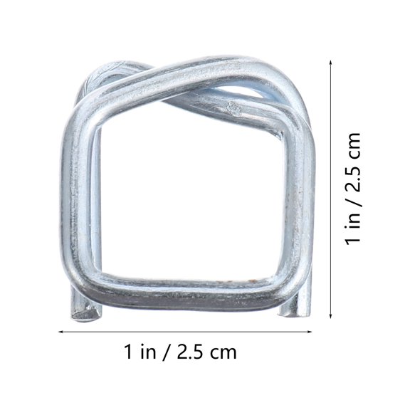 100Pcs Heavy Duty Strap Wire Buckles Package Clamps Packaging Accessory Silver
