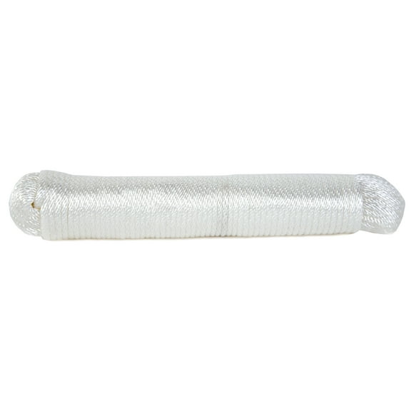 Koch Industries, 1/4, White Koch 5220836 Solid Braid Nylon Rope, 100 Feet