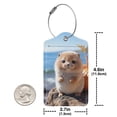 thumbnail image 2 of Rocae Cute Guinea Pig Sea for Leather Luggage Baggage Tags ID Label Privacy Cover ID Label with Stainless Steel Loop and Address Card, 2 of 5
