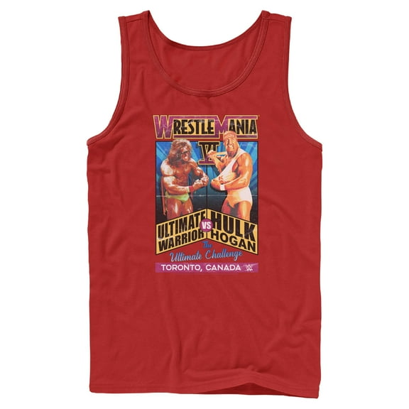 Mens WWE Hulk Hogan VS The Ultimate Warrior Poster Tank Top