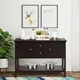 thumbnail image 4 of Costway Buffet Bahut Table Console en Bois avec Tiroirs et Armoires de Rangement Brun, 4 of 10