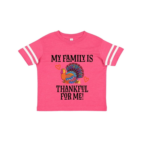 Inktastic Thanksgiving Turkey Family is Thankful for Me Boys or Girls Toddler T-Shirt