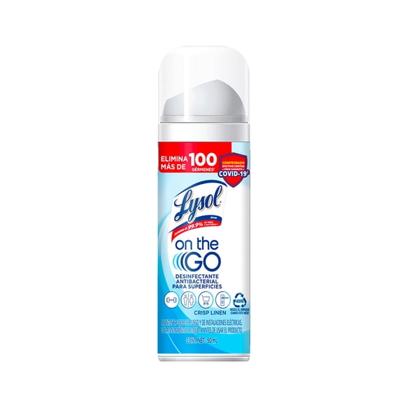 Desinfectante antibacterial para superficies Lysol crisp linen 50 ml