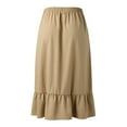 thumbnail image 3 of Aayomet Tulle Skirts For Women Women’s Fall/Winter High Waist Plaid Slim A-line Long Skirt,Khaki XL, 3 of 5