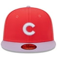 thumbnail image 2 of Men's New Era Red/Lavender Chicago Cubs Spring Color Two-Tone 59FIFTY Fitted Hat, 2 of 6