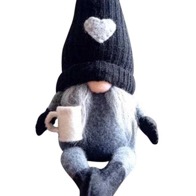 Muñeco de gnomo de café, decoración de felpa, adornos de granja (mano derecha negra) Ehuebsd Libre de BPA