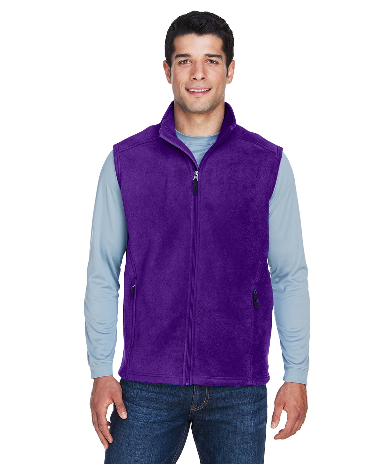 mens purple fleece vest