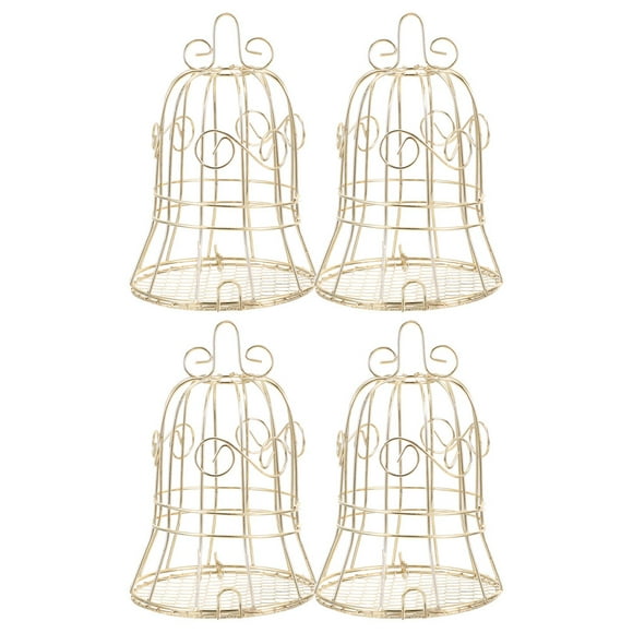 4 comederos de pájaros vintage de hierro hueco para uso en interiores y exteriores, decorativos colgantes para jardín, balcón y patio