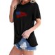 thumbnail image 3 of Camisetas de Manga Corta para las Mujeres Día de la Independencia Impresión Básica Camiseta de Verano, Cuello Redondo Casual Camiseta Blusa, 3 of 4