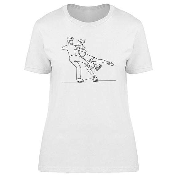 Line Drawing Skating Couple T-Shirt Women -Image by Shutterstock, Female x-Large