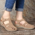 thumbnail image 1 of WIZUTIZ Sandales de Pêcheur pour Femmes Sandales Plates pour Femmes Sandales de Randonnée pour Femmes Sandales de Confort Extérieur Extensibles Sandales Ajourées Chaussures à Enfiler Talon Bas (1 Pouces-2 Pouces) Sandales Solides Moyennes pour Voyage, 1 of 4