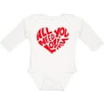 thumbnail image 3 of Inktastic All You Need is Love Red Heart Shape Boys or Girls Long Sleeve Baby Bodysuit, 3 of 5