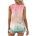 thumbnail image 4 of AherBiu Summer Tops for Women Tie-Dye Tank Top Ruffle V Neck Casual Loose Basic Comfy Top Tees Shirts, 4 of 6