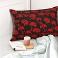 thumbnail image 4 of Honeii Red Skulls Print Pillow Cases,Plush Throw Pillow Covers,Decorative Pillowcase for Sofa, Couch, Living Room-16"x24", 4 of 6