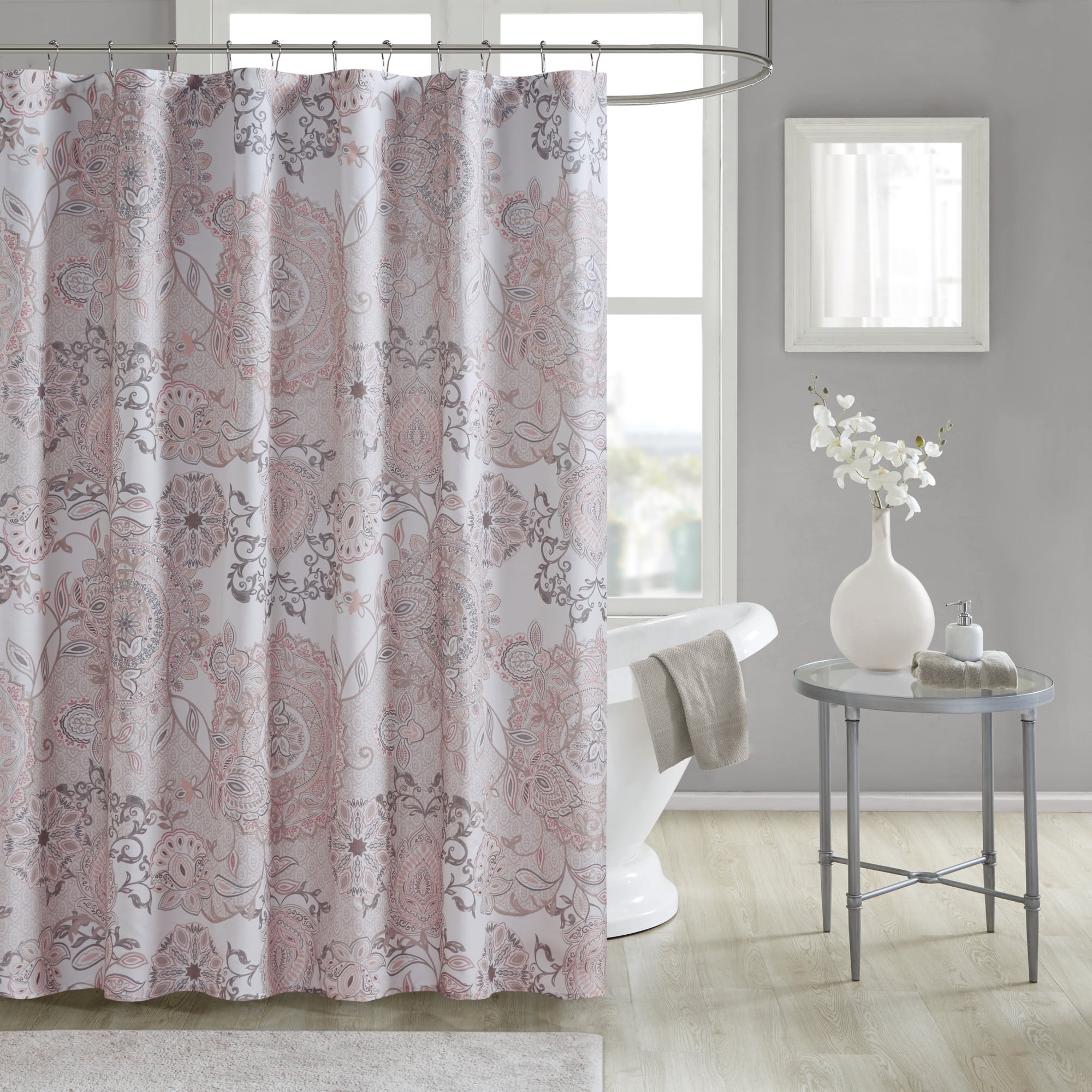 Home Essence Lian 100 Cotton Percale Printed Shower Curtain
