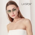 thumbnail image 2 of XINQIHANG Retro Rimless Rectangle Sunglasses for Women Men Tinted Lens Gold Metal Frameless Vintage Square Glasses, 2 of 5