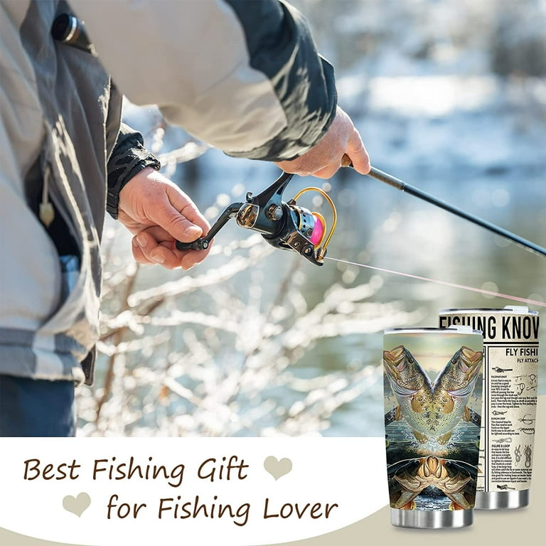 Fishing Gifts for Men, Fishing Tumbler, 20oz Stainless Steel
