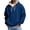Blue, variant on Men's Premium Fleece Lined Pullover | Cozy Quarter Zip & Button Front Sweatshirt, Winter Casual Long Sleeve Top Under $25, Dark Gray 5Xl