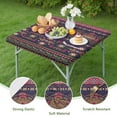 thumbnail image 4 of Purple Boho Tribal Floral and Mandalas Pattern Square Fitted Tablecloth with Elastic Edge,Square Table Cover,Washable Elastic Table Cover for Home Kitchen Party Decor 36"x36", 4 of 6