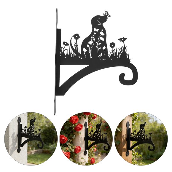 CRAFTHROU Soporte De Pared Decorativo Color Negro Para Colgar Plantas Y Adornos En Interior Y Exterior