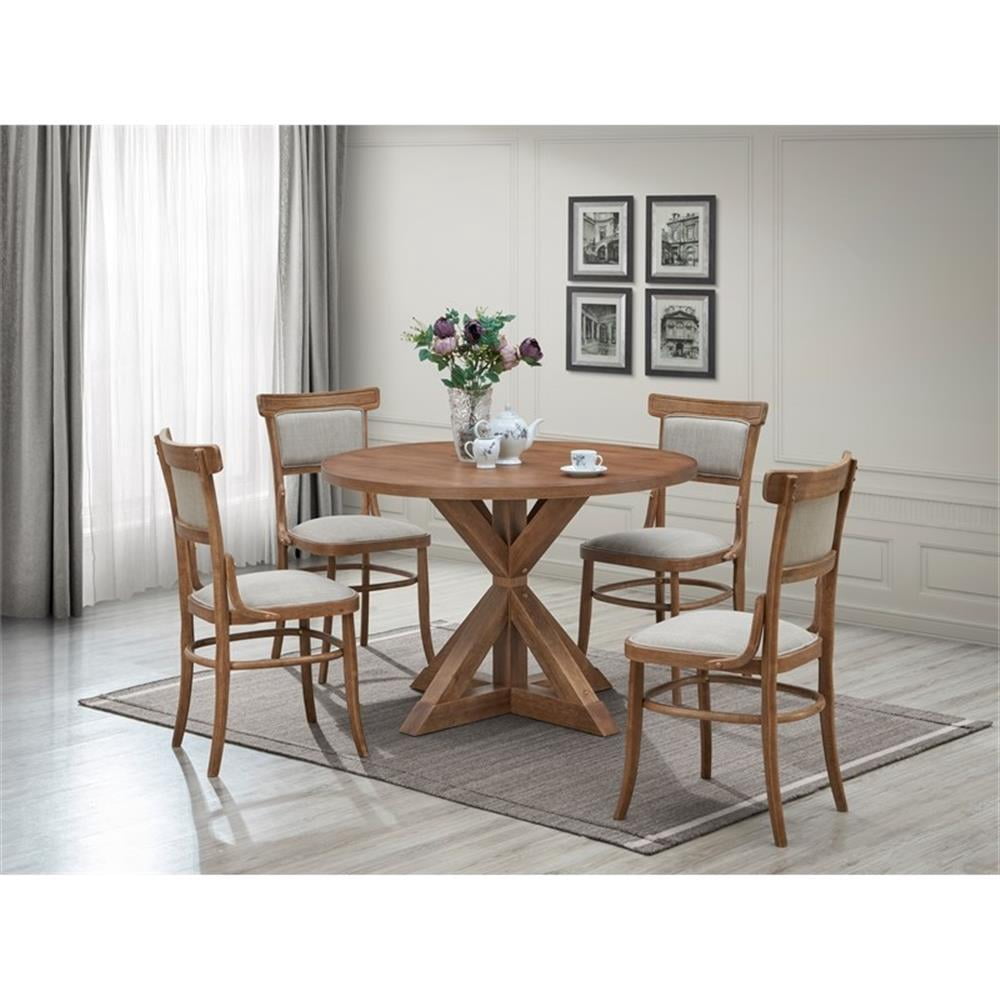 Carolina Classics Diana Wood Dining Table with Trestle Base in Honey Brown