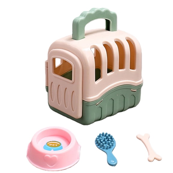 Zeiwohndc Pet Dog Crate Model Dollhouses Playset Nest Dog Bowl 1:12 Scale