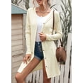 thumbnail image 3 of Women's Cardigan Open Front Snap Button Down Sheer Long Sleeve Loose Lightweight Belize Fall Tops, 3 of 7