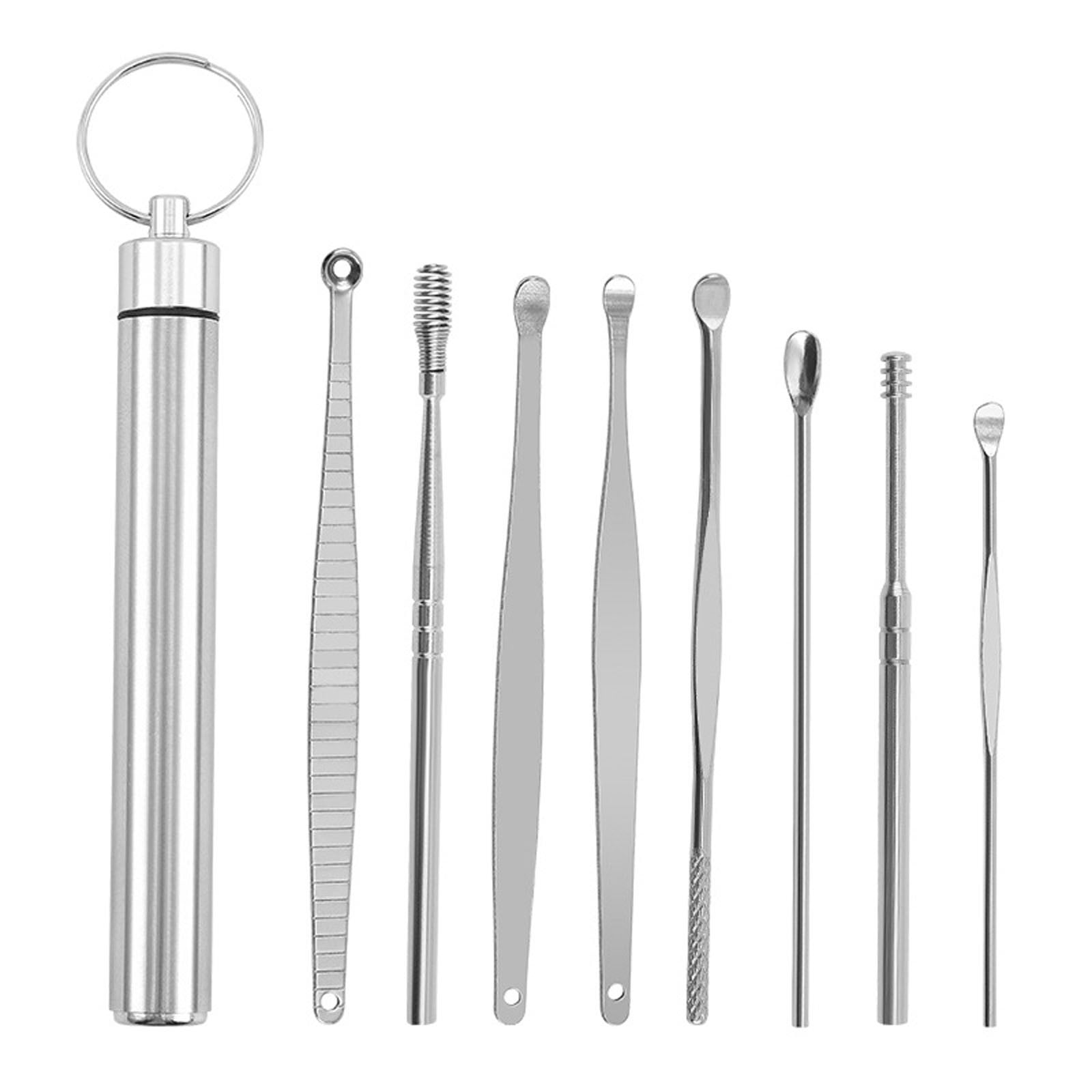 Wmkox8yii 8 Piece Portable Ear Wax Removal Kit, Stainless Steel Ear