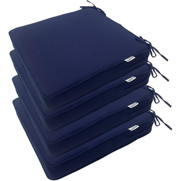 Outdoor Chair Cushions 19 x 19 Inch Waterproof Patio Seat Cushions for Patio Furniture Garden Sofa Couch with Zipper and Adjustable Straps, Set of 4