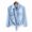 Light blue 7-quarter sleeves, variant on Women's Denim Shirt with Detachable Tie Bow, 3/4 Length Flutter Sleeves, Lightweight Chiffon Capelet Short Jacket